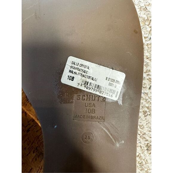 NWOT SCHUTZ Dalle crystal embellished wedge sandals size 10 - Picture 9 of 9